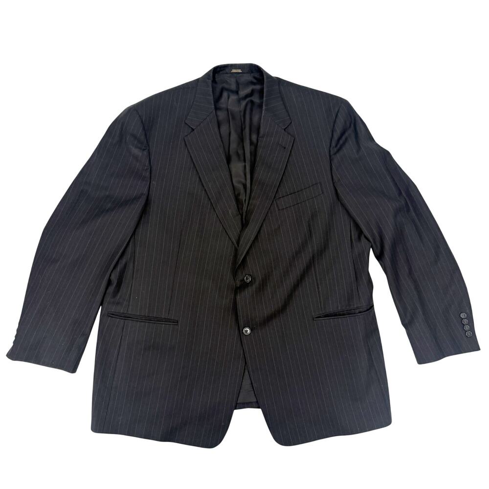 Society Brand LTD black pinstripe Sports Coat men's 52L blazer suit jacket